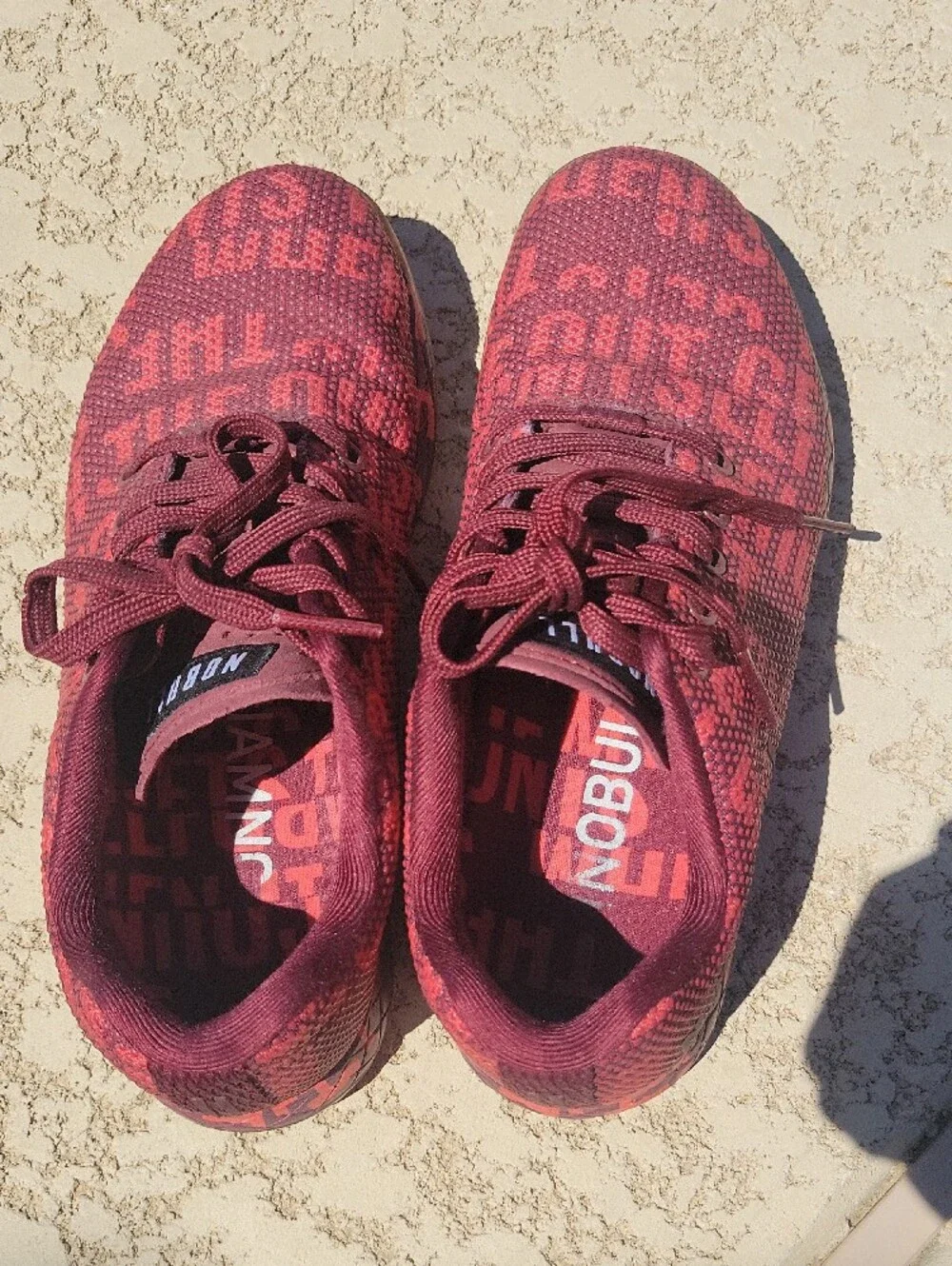 NOBULL Burgundy and Coral Knit Sneakers